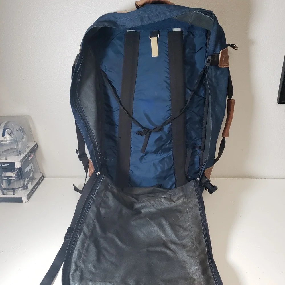 Vintage Kelty Soft Pack Duffle Bag Navy Blue Travel‎ Pack Expandable Luggage